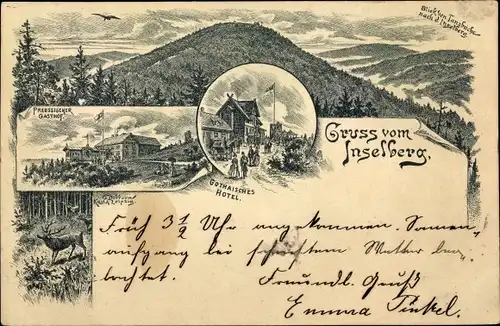 Vorläufer Litho Brotterode Trusetal in Thüringen, Gothaisches Hotel, Preußischer Gasthof