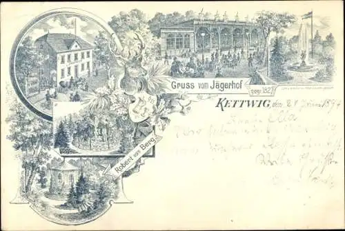 Vorläufer Litho Kettwig Essen im Ruhrgebiet, Gruß vom Jägerhof