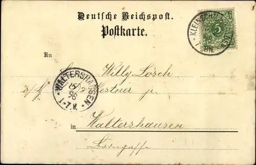 Litho Kleinschmalkalden Floh Seligenthal Thüringen, Kirche, Gasthof zum Hirsch