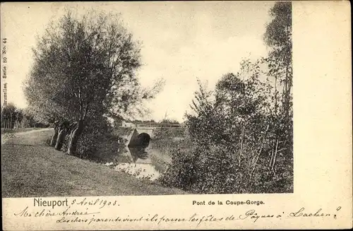 Ak Nieuwpoort Westflandern, Pont de la Coupe Gorge