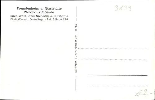 Ak Nieperfitz Nahrendorf Niedersachsen, Fremdenheim und Gaststätte Waldhaus Göhrde