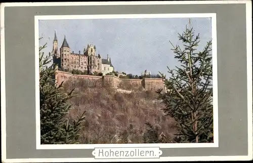 Passepartout Ak Zimmern Bisingen Baden Württemberg, Blick zur Burg