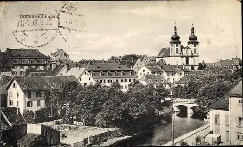 Ak Donaueschingen im Schwarzwald, Teilansicht der Stadt