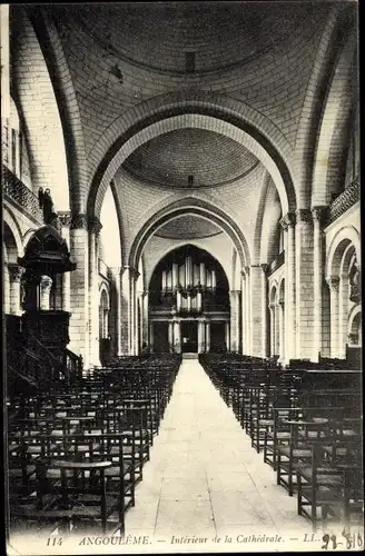 Ak Angoulême Charente, Interieur de la Cathedrale, Orgel