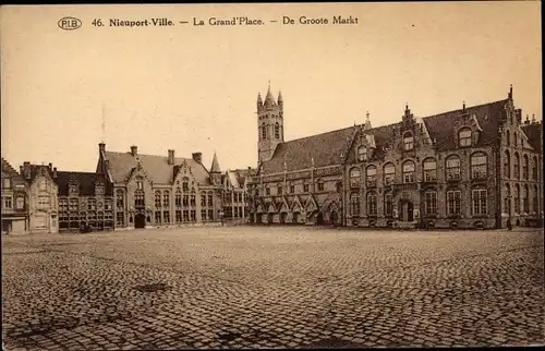 Ak Nieuwpoort Ville Westflandern, Grand Place, De Groote Markt