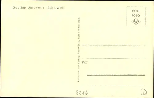 Ak Reit im Winkl in Oberbayern, Gasthof Unterwirt, Außenansicht