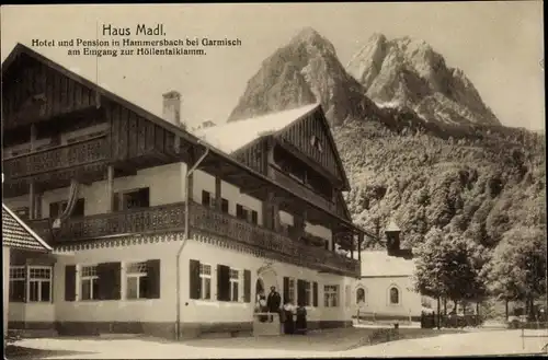 Ak Hammersbach Grainau im Kreis Garmisch Partenkirchen, Haus Madl, Hotel Hammersbach