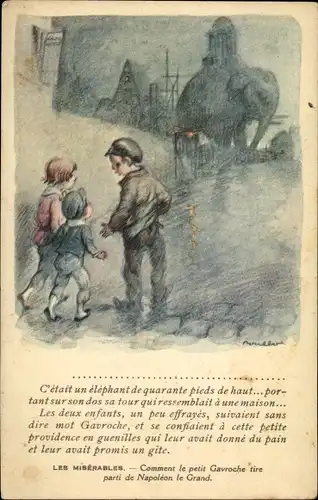 Künstler Ak Poulbot, Francisque, Les Misérables, Petit Gavroche