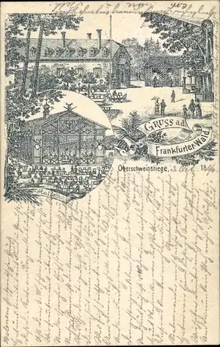 Litho Frankfurt am Main, Wald, Oberschweinstiege, Außenansichten, Halle, Besucher