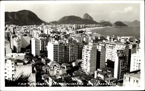 Foto Ak Rio de Janeiro Brasilien, Panorama de Copacabana