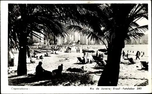 Foto Ak Rio de Janeiro Brasilien, Copacabana, Strand, 1956