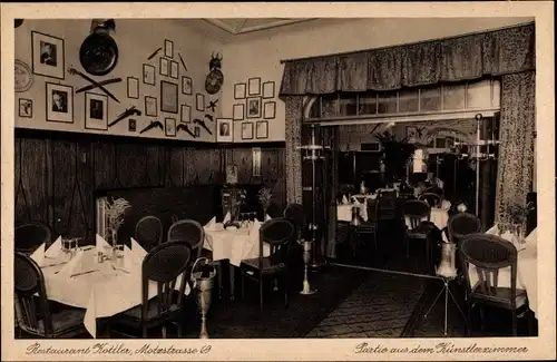 Ak Berlin Schöneberg, Restaurant Kottler, Künstlerzimmer, Motzstraße 69