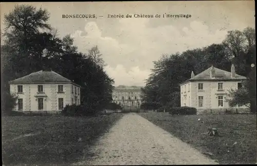 Ak Peruwelz Bon Secours Hennegau, Entrée du Château de l'Hermitage