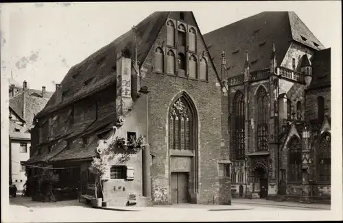Ak Nürnberg in Mittelfranken Bayern, Moritzkapelle, Bratwurstglöcklein, St. Sebalduskirche