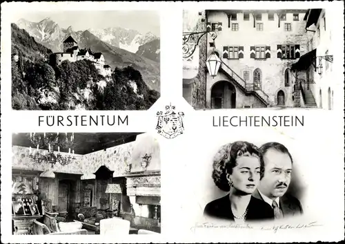 Ak Fürstentum Liechtenstein, Schloss Vaduz, Fürst Franz Josef II, Fürstin Cina