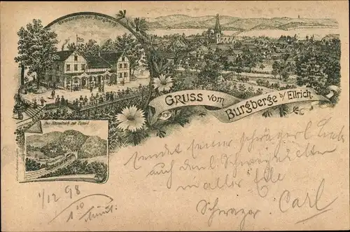 Litho Ellrich Harz Thüringen, Restauration zum Burgberg, Himmelreich, Tunnel