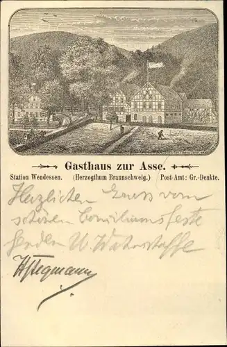 Vorläufer Litho Wendessen Wolfenbüttel in Niedersachsen, Gasthaus zur Asse