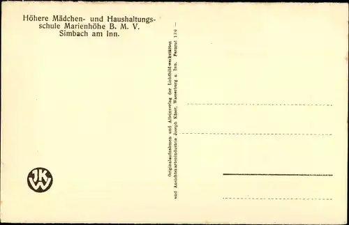Ak Simbach am Inn in Niederbayern, Englisches Institut Marienhöhe, Ahornallee