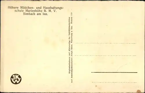 Ak Simbach am Inn in Niederbayern, Englisches Institut Marienhöhe, Schutzengel