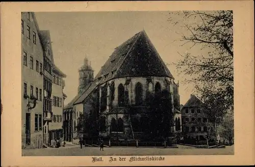 Ak Schwäbisch Hall in Baden Württemberg, Michaeliskirche, Totalansicht