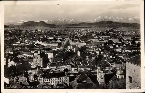 Ak Ljubljana Laibach Slowenien, Panorama s Kamniskimi planinami