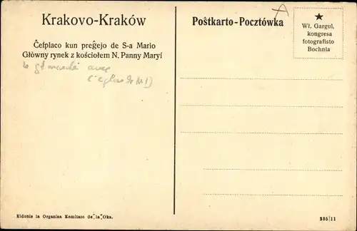 Ak Kraków Krakau Polen, Glowny rynek z kosciolem N. Panny Maryi