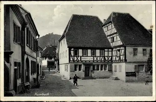 Ak Hambach Neustadt an der Weinstraße, Platz, Gasthaus