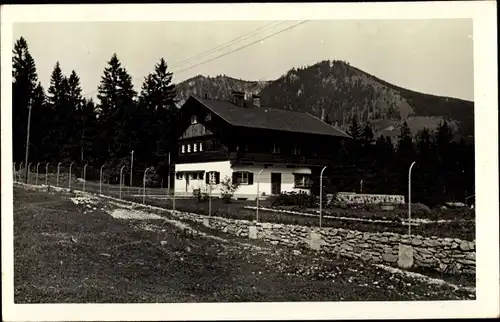 Ak Schliersee in Oberbayern, Gasthof, Wald, Berge