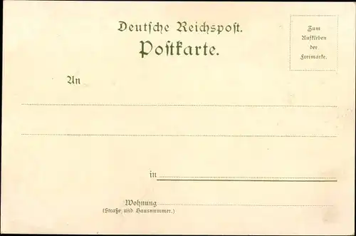 Litho Güsten Sachsen Anhalt, Bahnhof, Postamt, Kirche