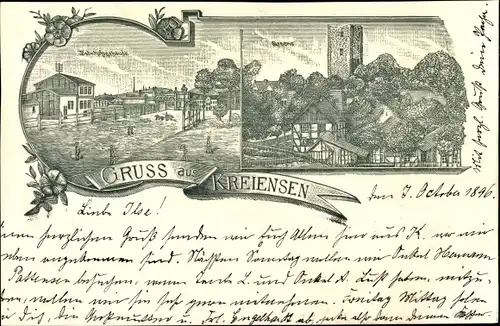 Litho Kreiensen Einbeck in Niedersachsen, Bahnhof, Greene