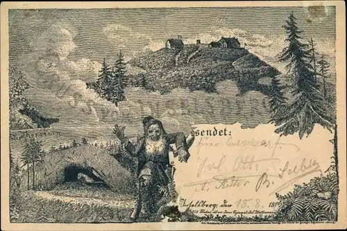 Vorläufer Litho Brotterode Trusetal in Thüringen, Inselsberg, Thorstein, Zwerg