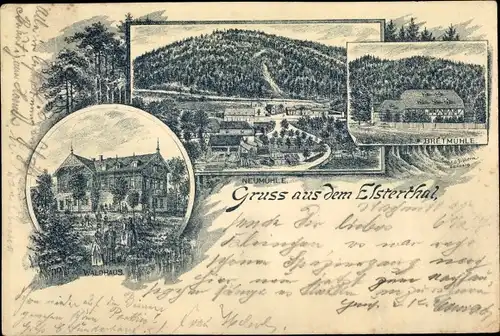 Vorläufer Litho Neumühle in Thüringen, Waldhaus, Bretmühle