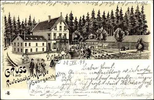 Litho Georgenthal in Thüringen, Rodebachs Mühle