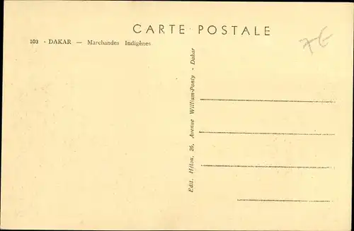 Ak Dakar Senegal, Marchandes Indigènes