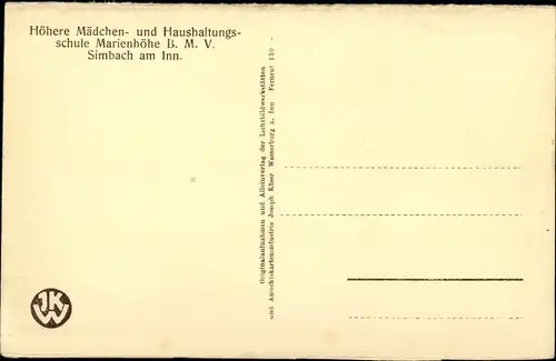 Ak Simbach am Inn in Niederbayern, Engl. Institut Marienhöhe, studieren im Garten