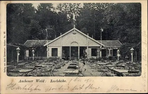 Ak Aachen in Nordrhein Westfalen, Karlshähe, Terrasse