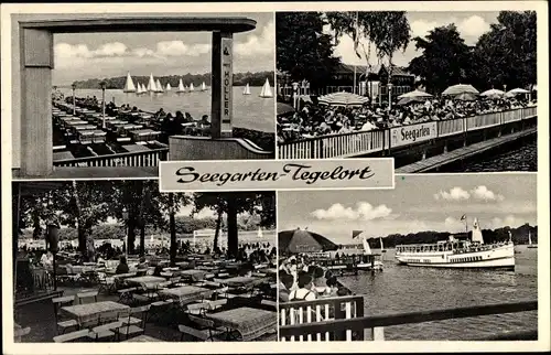 Ak Berlin Reinickendorf Konradshöhe Tegelort, Seegarten Tegelort, Segelboote, Dampfer