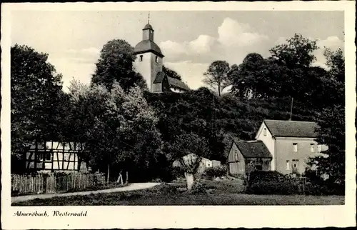 Ak Almersbach im Westerwald, Dorfansicht mit Kirche