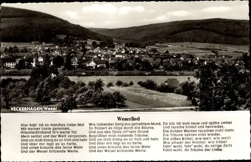 Lied Ak Veckerhagen Reinhardshagen Hessen, Weserlied, Panorama