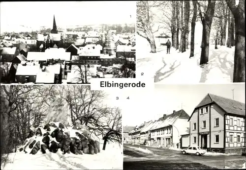 Ak Elbingerode Oberharz am Brocken, Blick über den Ort, Kahlenbergpark, Rathaus