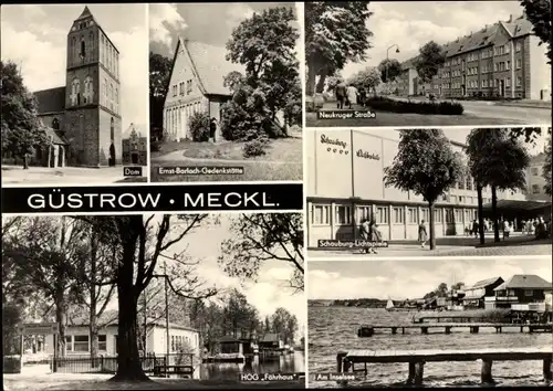 Ak Güstrow in Mecklenburg Vorpommern, Dom, Ernst Barlach Gedenkstätte, Neukruger Straße, Inselsee