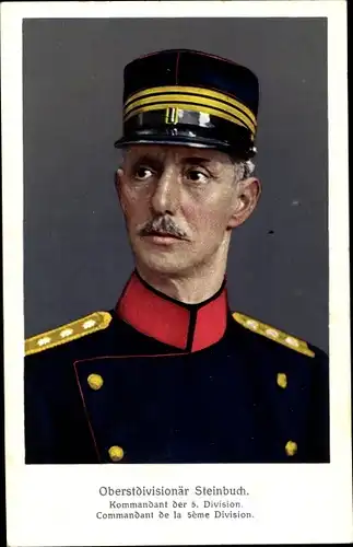 Ak Oberstdivisionär Steinbuch, Kommandant der 5. Division, Schweizer Armee