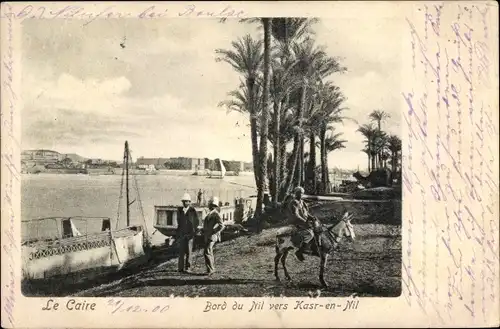 Ak Kairo Ägypten, Bord du Nil vers Kasr-en-Nil
