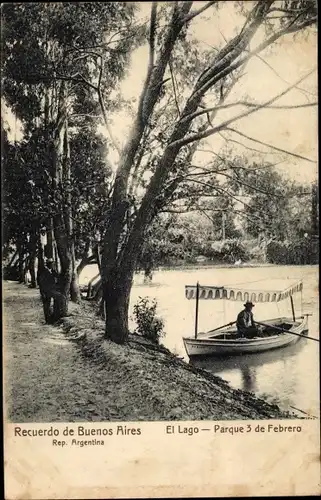 Ak Buenos Aires Argentinien, El Lago, Parque 3 de Febrero