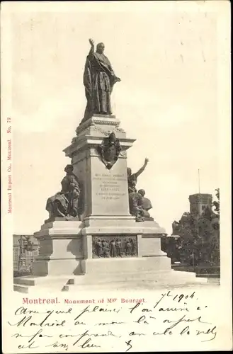 Ak Montreal Québec Kanada, Monument of Mgr. Bourget