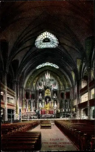 Ak Montreal Québec Kanada, Eglise de Notre Dame, Intèrieur
