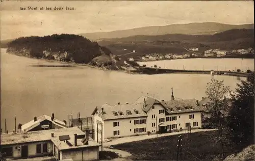 Ak Le Pont Kt. Waadt Schweiz, Le pont, les deux lacs