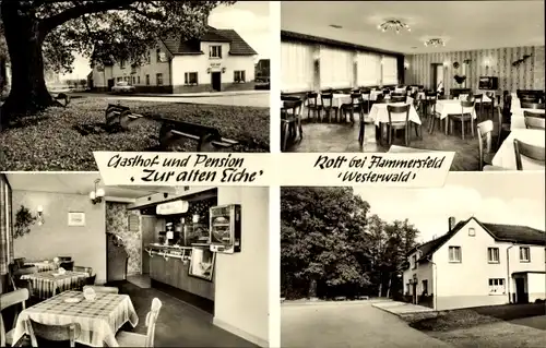 Ak Rott Flammersfeld im Landkreis Altenkirchen Westerwald Rheinland Pfalz, Gasthof Zur alten Eiche