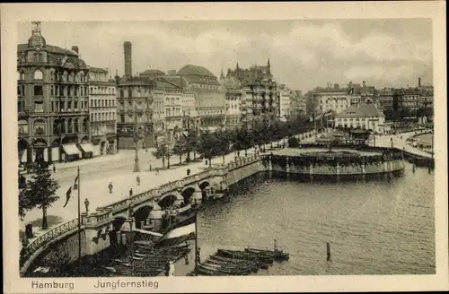 Ak Hamburg, Blick auf den Jungfernstieg