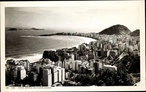 Ak Rio de Janeiro Brasilien, Vista aérea de Copacabana